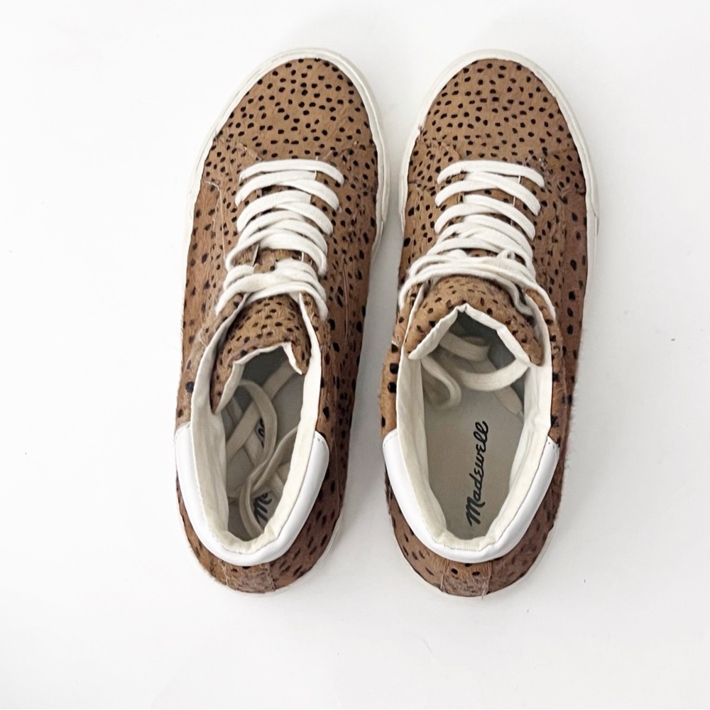 MADEWELL Spotted Calf Hair Lace Up Sidewalk High Top Sneakers Women’s Size 8 - Picture 11 of 15